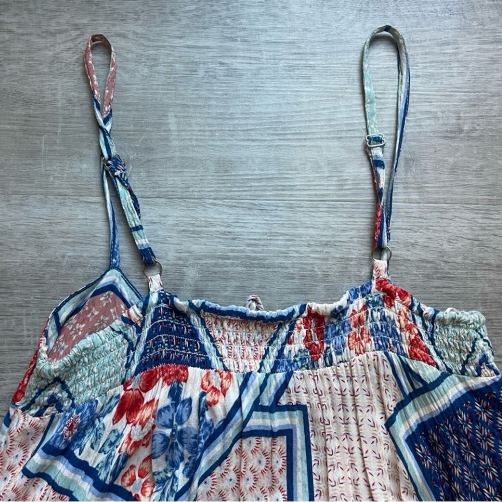 Lovestitch Floral Spaghetti Strap Patchwork Hi-low Dress - Picture 3 of 5